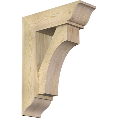Ekena Millwork Westlake Traditional Rough Sawn Bracket w/ Offset Brace, Douglas Fir, 8"W x 24"D x 32"H BKT0806X24X32WTL01RDF